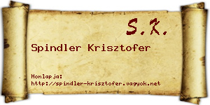 Spindler Krisztofer névjegykártya