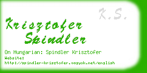 krisztofer spindler business card